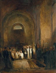Turnerin hautaus Pyhän Paavalin katedraalin kryptassa Lontoossa 1800-luku (öljy myllylevylle)